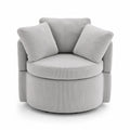 Silla Giratoria de Pana Gris con Cojines