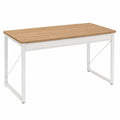 Escritorio de MDF con patas de acero blanco 120x60x75 cm