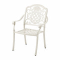 Silla de jardín de aluminio blanco con diseño de piña