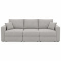 Sofá modular de 3 plazas tapizado en poliéster gris