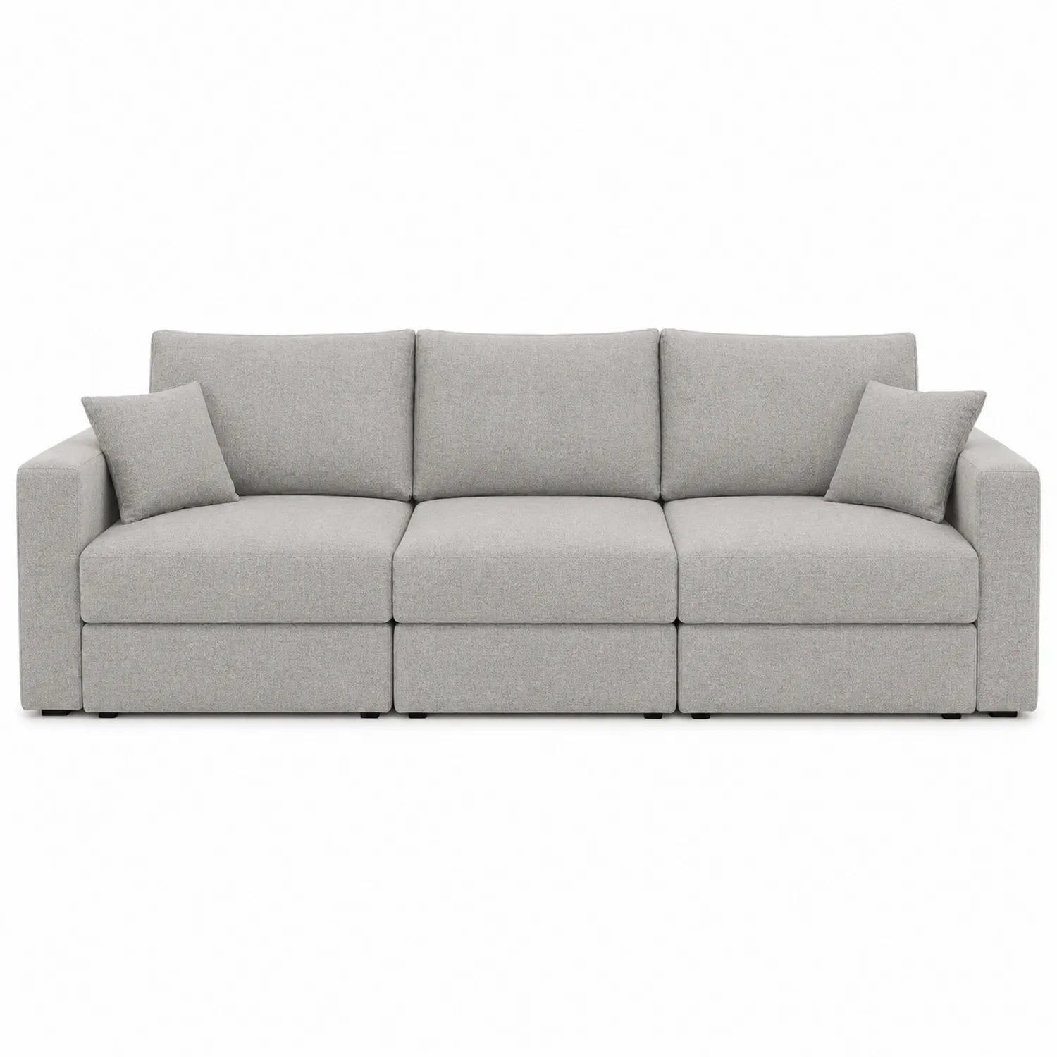 Sofá modular de 3 plazas tapizado en poliéster gris