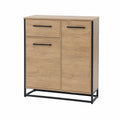 Cómoda de Madera con Estructura de Acero 90x35x100 cm