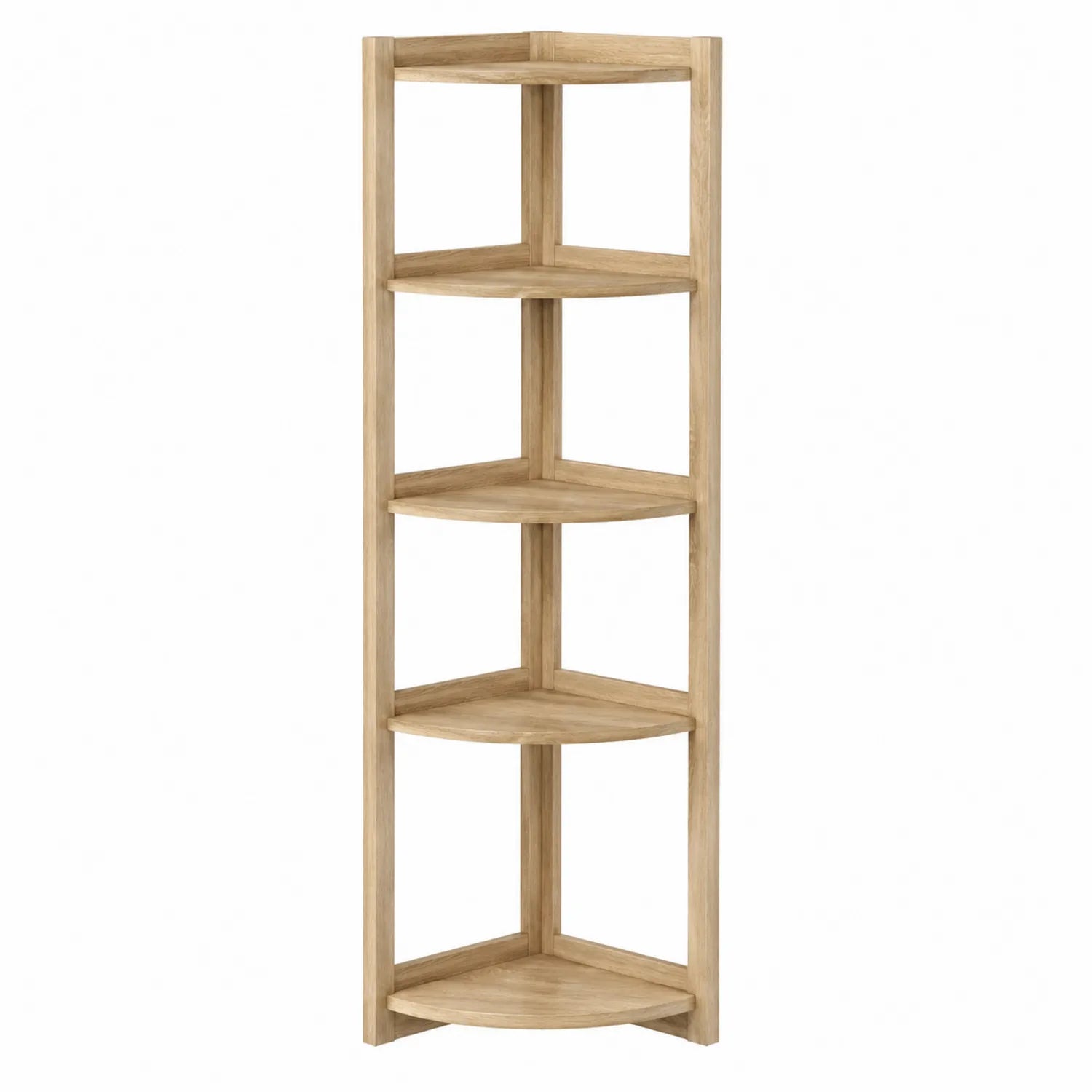 Estantería de esquina de madera maciza de roble con 4 niveles