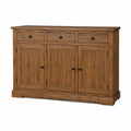 Aparador de Madera de Roble 3 Puertas 3 Cajones 120x40x80 cm