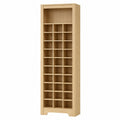Estante alto de 30 compartimentos de madera maciza natural